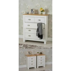 Bedroom 3 pcs set White (Chester Drawer and Bedside table *2)