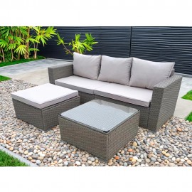 VANCOUVER 4 SEATER RATTAN GARDEN FURNITURE SET