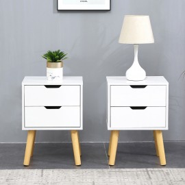 SET OF 2 AGATA HIGH GLOSS 2 DRAWER BEDSIDE TABLES