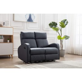 grey bounded leather recliner sofa 2 seat