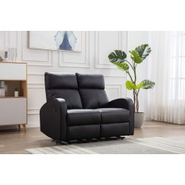 Boston Brown Bounded Leather 2 Seater Recliner Sofa