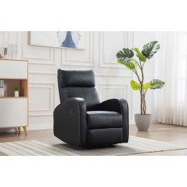 Boston Black Bounded Leather Recliner Armchair