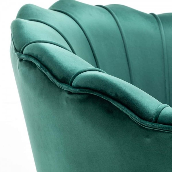 Green Accent Chair with Golden Metal Leg Tudor Furniture