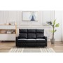Boston Black  Bounded Leather 3 Seater Recliner Sofa